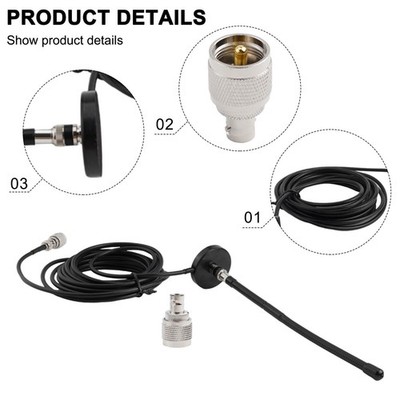 CB Antenna 27MHz Soft Whip with Magnetic Base RG58 BNC Extension Cable PL259