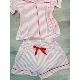 NWT Victoria's Secret Iconic Stripe Flannel Pajama 2 Piece Short Set, Size M