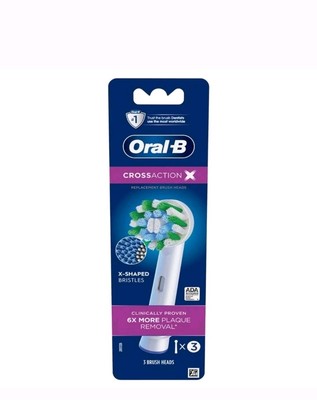 Oral B Cross Action X Brush Heads, 3 Count
