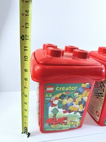 Vintage Lego Storage Containers Bins W/ Lids 4105 Red Empty Storage Blocks