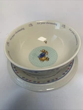 Wedgwood Christening Plate And Bowl Beatrix Potter Peter Rabbit 