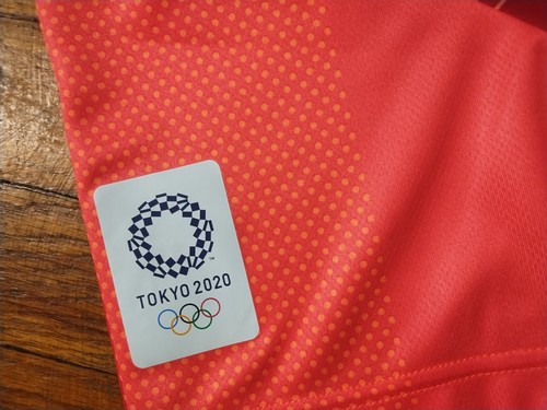 Asics Soccer Jersey Men's Size M Orange Japan Tokyo Olympics 2020 Official NWT - Picture 5 of 11