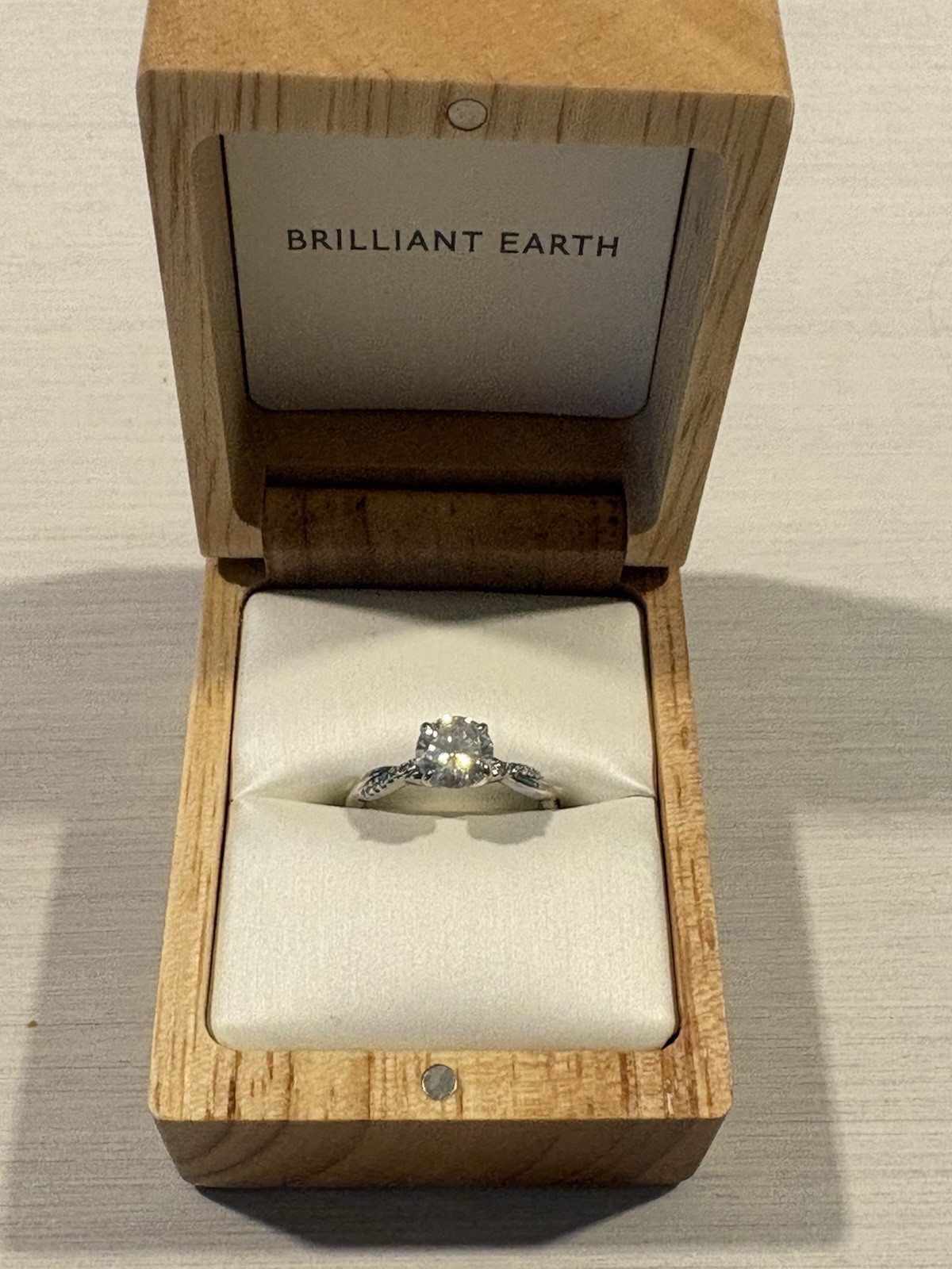 Engagement Ring: 7mm Moissanite Stone, Size 7-image