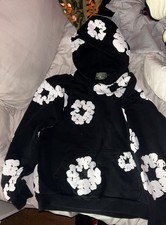 DENIM TEARS African Diaspora Black White Graphic Hooded Pullover Hoodie S