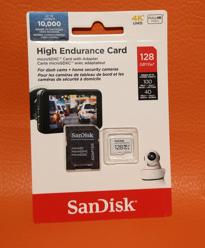 SanDisk 128 GB High Endurance Video micro SDXC Card For Security Dash Cameras