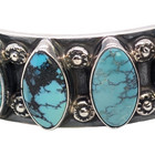 NATIVE AMERICAN STERLING SILVER MARQUISE NATURAL TURQUOISE 7.25" BRACELET #7815 — photo 7