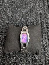 Fossil F2 Women's Silver Metal Bracelet Purple Analog Tonneau Wristwatch