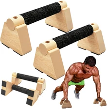 Parallettes Bars - Wooden Calisthenics Equipment for Handstand Training, Push up