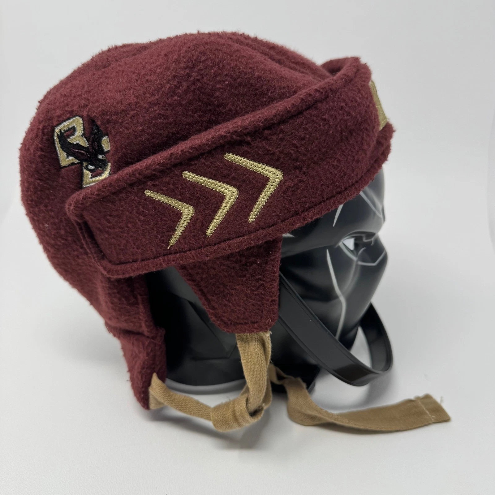 Boston College BC Eagles Hockey Helmet Fleece Trapper Hat Maroon Gold Zephyr