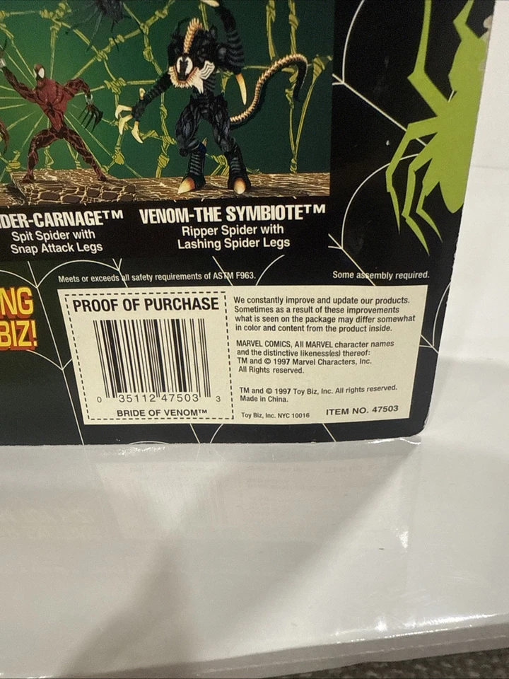 Marvel Spider-Man Bride of Venom Along Came a Spider Figura Toy Biz 1997 ¡NUEVO! Foto 4 de 4