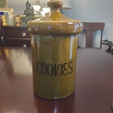 Vintage MCM Cookie Jar Holiday Designs Ceramic Mushroom Top