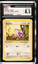 CGC 8.5 Rattata 61/102 Base Set 1st Edition Shadowless Pokemon Card