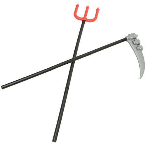 2 Pcs Three-fork Scepter Toy Halloween Party Decoration Work Cane Staff