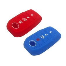 2Pcs Rubber Silicone Key Fob Case Cover Holder for Toyota 2019 Land Red Blue