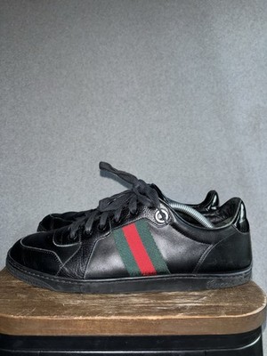 Gucci Coda GG Web Stripe Sneakers Black Men's Size 9US Low Top Lace-Up Trainer