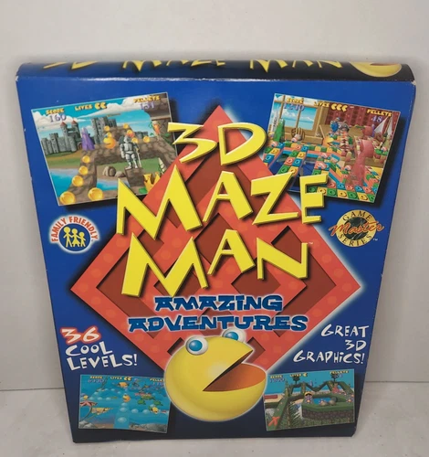 3D Maze Man Amazing Adventures PC, 1998, CD-ROM Big Box Game New Factory Sealed
