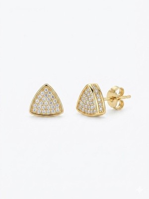 Gold Plated Prism Sparkle Stud Earrings