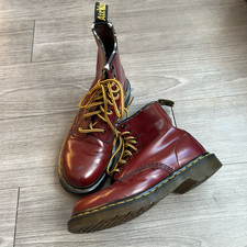 Botas Dr. Martens 1460 Cuero Liso Con Cordones Cereza Talla W6/M8