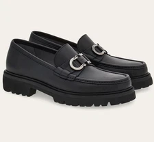 FERRAGAMO CHUNKY MOCCASINS (Dark blue) WITH GANCINI ORNAMENT