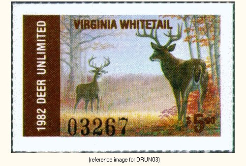 D2K Deer Unlimited 1982 $5.00 Conservation Stamp - Picture 1 of 1