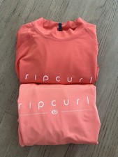 Rip Curl Teen LG/14 Surf Swim Long Sleeve Rash Guard Orange UPF 50 Set of 2 NWT