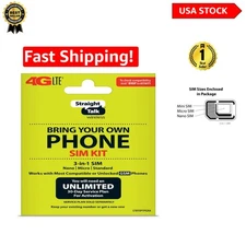 Bring Your Own Phone: 3-in-1 SIM Kit for AT&T GSM Devices - Compact & Efficient