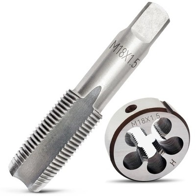 M18X1.5 Tap and Die Set, 80mm Length, HSS, Right Hand - Repair Damaged Threads