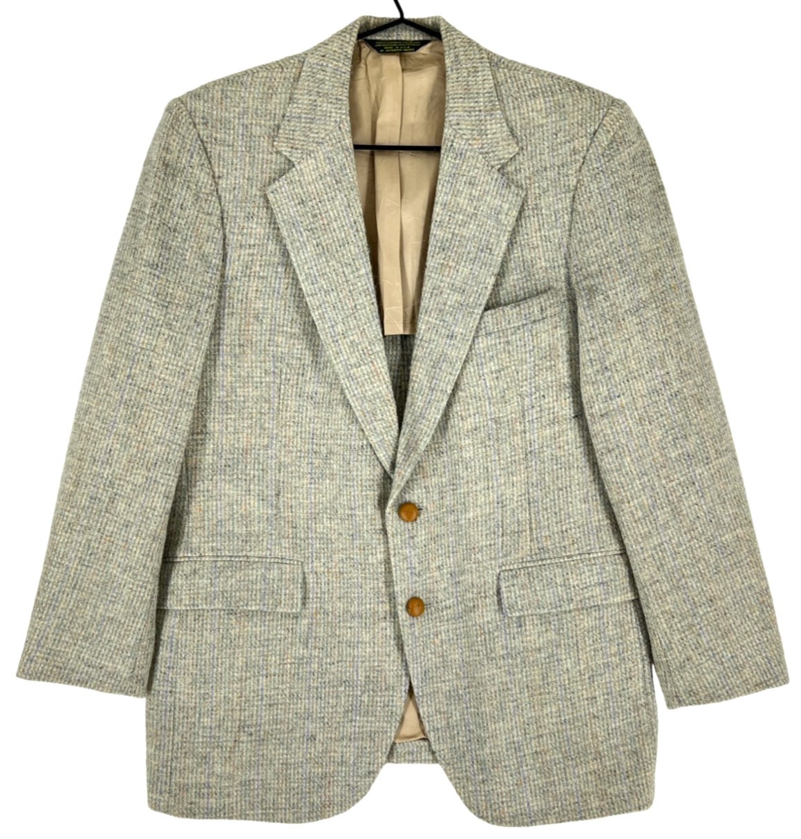 Vintage Harris Tweed Mens Wool Handwoven Blazer Size L - 42