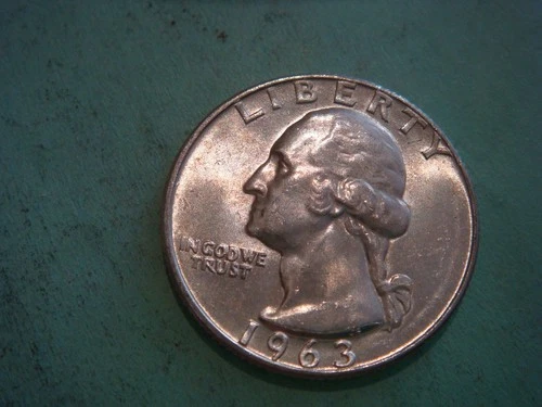 1963 D Washington Quarter - Beautiful Uncirculated, actual coin in photo