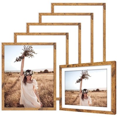 6-Pack 11x14 Gallery Wall Frames - Rustic Brown