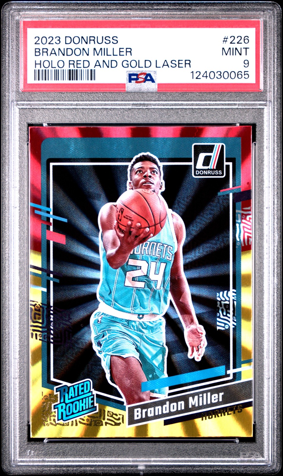 2023 PANINI DONRUSS HOLO RED & GOLD LASER #226 BRANDON MILLER PSA 9