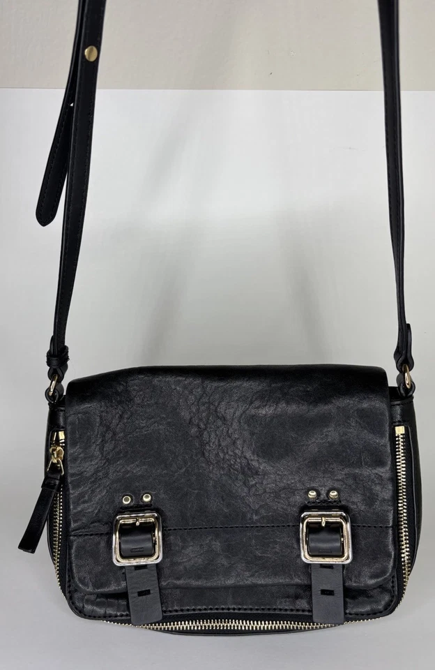 Vince Camuto Black Pebbled Leather Tote Crossbody Messenger Shoulder Bag Purse - Image 4 of 4