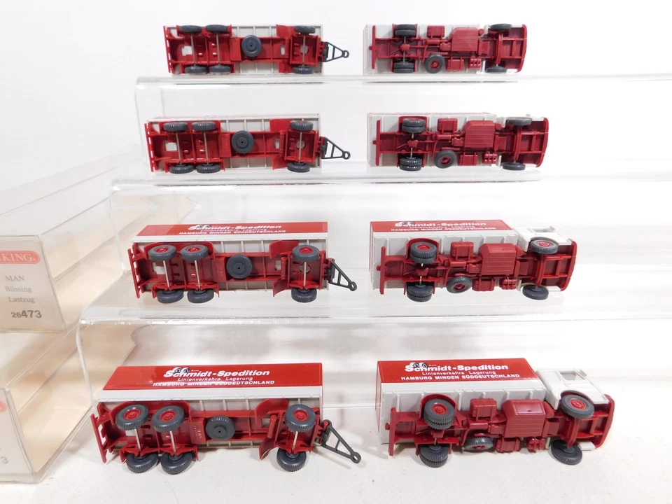 4X Wiking H0 1:87 26 473 Camion MAN/Büssing Schmidt Mint+Box #DD582-0,5 - Immagine 3 di 4