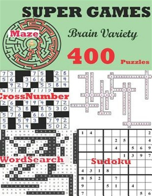 super games brain variety 400 puzzles adult activity book large print