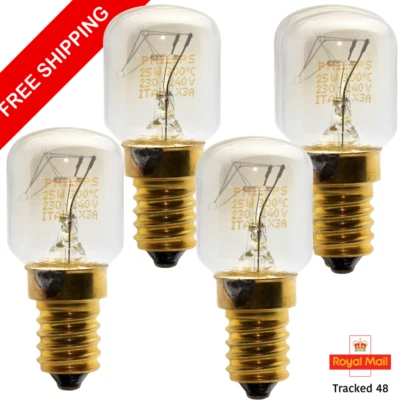 PHILIPS LIGHTING 4 x 26w PHILIPS Branded Oven Lamps / Cooker Light Bulbs 240v SES E14 300 Degree