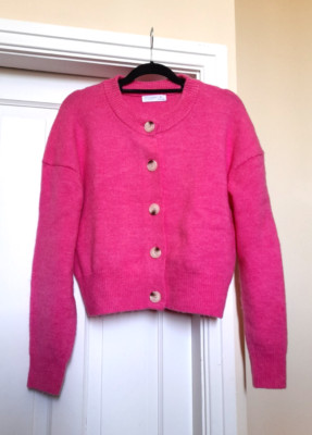 Primark Strickjacke rosa Knopfleiste Frühling Sommer S UK 10 NEU