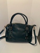 Ora Delphine: Genuine Leather Satchel Bag Purse Crossbody Strap  Green-preowned