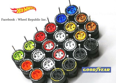 Hot Wheels STAR Rubber Tire 11 sets Mix Colors JDM 10mm GOOD YEAR 1:64