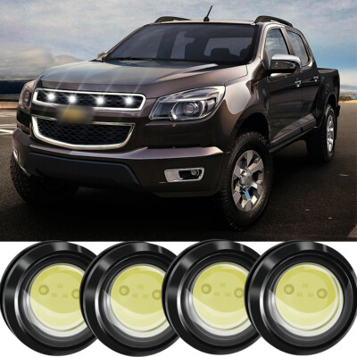 4pcs White LED Eagle Eye Light 12V Daytime Running DRL Backup Car Rock Lamp