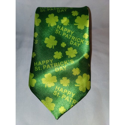 Cravatta giorno di San Patrizio 58 pollici St. Patty's novità verde fortunato irlandese quadrifoglio 4 foglie - Foto 3 di 4