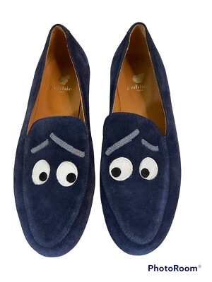 Bobbies Paris Women’s Flats Size 36 Blue Suede Eyes Slip On Loafer Shoes 