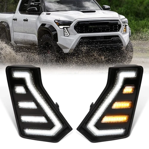 For Toyota Tacoma 2024 2025 Front Fog Light Side Grille Daytime Running Lamp DRL