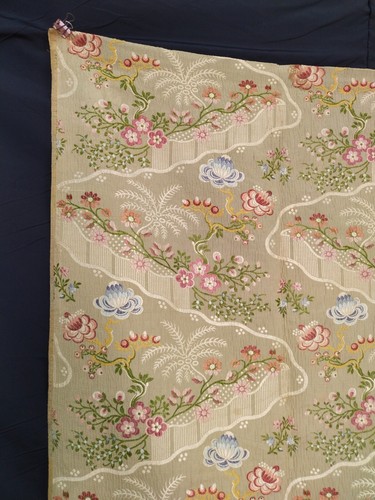 vintage french Paris brocade woven fabric floral hand woven textile panel t1542 - Picture 5 of 12