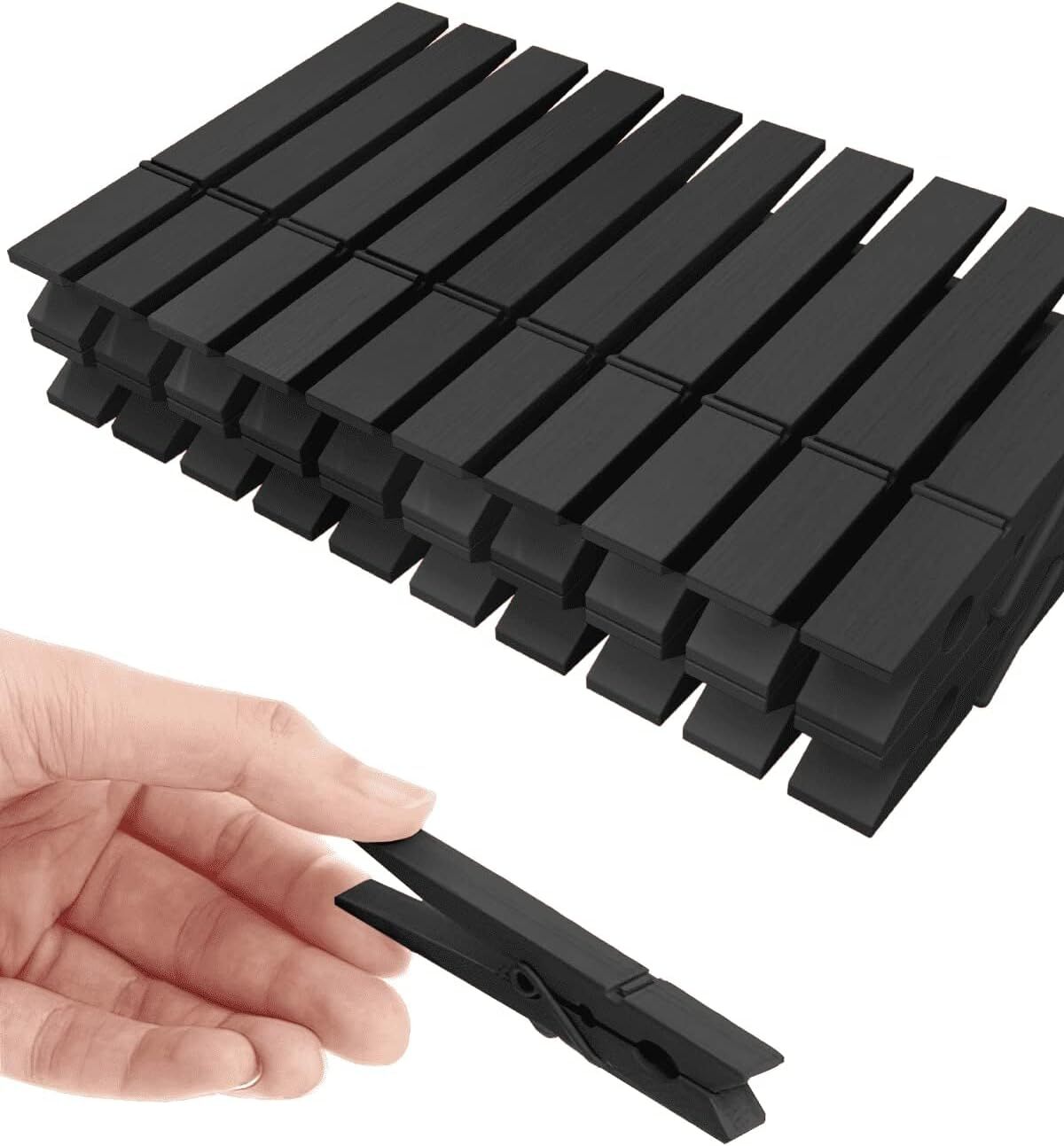 Colored Clothespins, Colorful Clothes Pins Wooden Clips Rainbow Colors Black