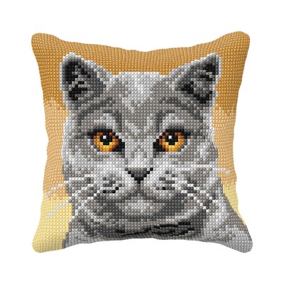 Orchidea Cushion cross stitch kit  British shorthair 99070