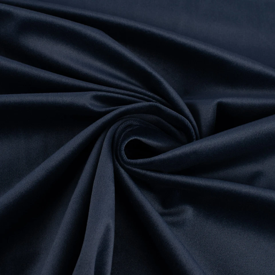 Samtstoff Dekostoff Velvet Samt einfarbig navy blau 1,4m - Bild 3 von 4