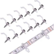 100 Pack Strip Light Mounting Bracket,Transparent Fixing Clips for 10Mm Wide IP6