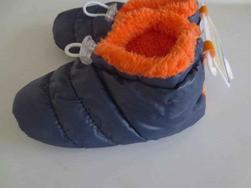 Niño Niña Niño Pequeño *24* Meses SKIDDERS Botines Hinchados Zapatillas Agarre Azul Naranja Foto 2 de 3