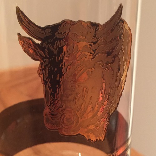 Copas de vino Cera MCM bisonte búfalo cabeza de búfalo ~ RARAS DE COLECCIÓN Set 4 ~ Usadas en excelente condición - Imagen 8 de 14