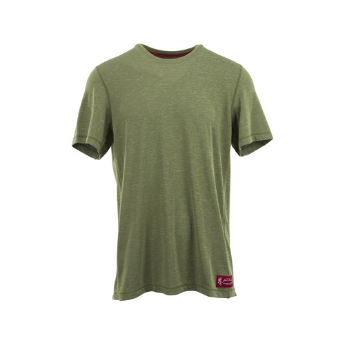 browning mens ellsworth tee, heather twist of lime, large